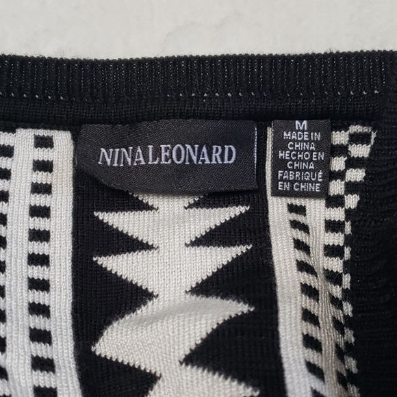 Nina Leonard Geometric Fit and Flare Dress - Picture 8 of 10